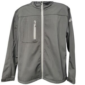 Clique Men Full‎ Zip  Sz Lg Jacket Gray Lightweight Activewear Outerwear  H482